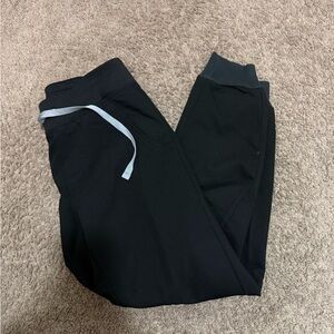 Figs Black Jogger Pants with Light Gray Drawstring